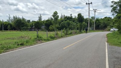 ที่ดิน 200 ตร.วา ติดถนนลาดยางอยู่ในชุมชนหมู่บ้าน