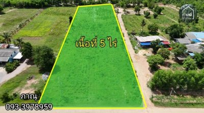 ที่ดินติดถนนคอนกรีตสาธารณะ เนื้อที่ 5 ไร่ วิวภูเขา