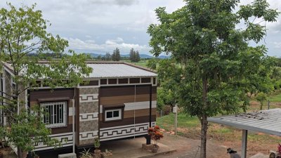 บ้านสวนเกษตรผสมผสานไม้กิน พร้อมบ้าน 2 หลัง