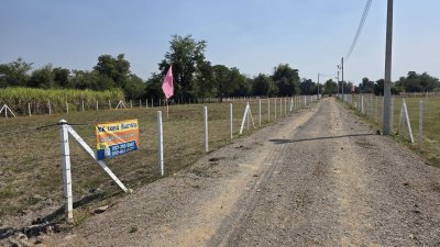 ที่ดินหน้ากว้างติดถนนหินคลุก 93ม. ล้อมรั้ว ไฟฟ้า น้ำประปา