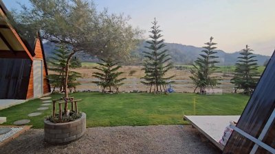 บ้านบนที่ดินโฉนดวิวเขา พร้อมเฟอร์นิเจอร์ และพื้นที่สวนพักผ่อนชมวิว