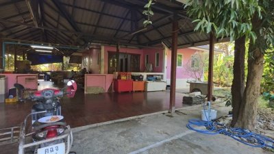 บ้านสวน ริมคลองชลประทาน ติดถนนลาดยาง 1ไร่