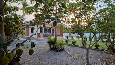 ที่ดินโฉนดพร้อมบ้าน ใกล้ตลาดจอมบึง ติดถนน 2 ด้าน ต.จอมบึง อ.จอมบึง จ.ราชบุรี