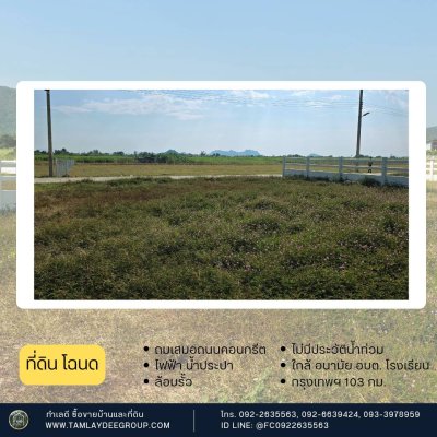 ที่ดินวิวเขาล้อม 300 ตร.วา ต.หนองกวาง อ.โพธาราม จ.ราชบุรี