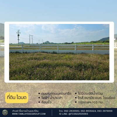ที่ดินวิวเขาล้อม 300 ตร.วา ต.หนองกวาง อ.โพธาราม จ.ราชบุรี