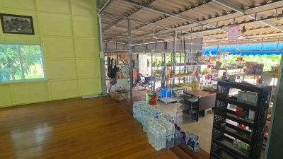 บ้านและร้านค้า ทำเลทองค้าขาย หน้าวัดเขาสูงแจ่มฟ้า อ.ท่ามะกา จ.กาญจนบุรี