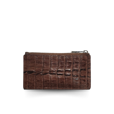 CACCB023BTMX : CROCODILE LEATHER CARD HOLDER COIN PURSE