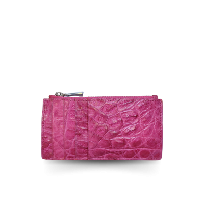 CACCB023BTMX : CROCODILE LEATHER CARD HOLDER COIN PURSE