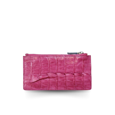 CACCB023BTMX : CROCODILE LEATHER CARD HOLDER COIN PURSE