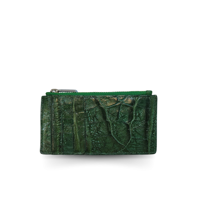 CACCB023BTMX : CROCODILE LEATHER CARD HOLDER COIN PURSE