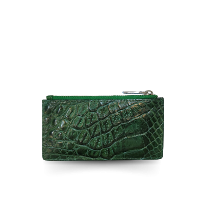 CACCB023BTMX : CROCODILE LEATHER CARD HOLDER COIN PURSE