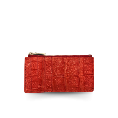 CACCB023BTMX : CROCODILE LEATHER CARD HOLDER COIN PURSE