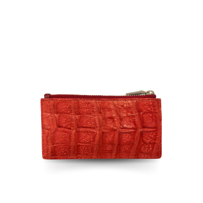 CACCB023BTMX : CROCODILE LEATHER CARD HOLDER COIN PURSE