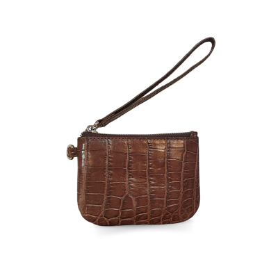 CACCB031TL : CROCODILE LEATHER MINI POUCH WITH STRAP COIN PURSE