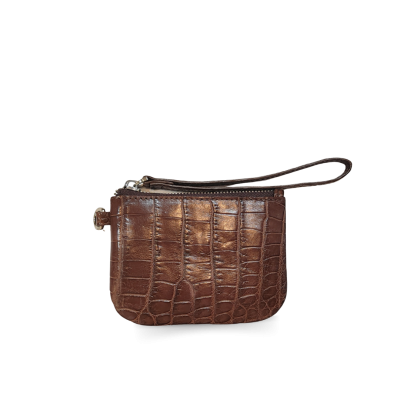 CACCB031TL : CROCODILE LEATHER MINI POUCH WITH STRAP COIN PURSE