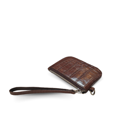 CACCB031TL : CROCODILE LEATHER MINI POUCH WITH STRAP COIN PURSE