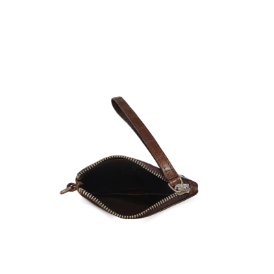 CACCB031TL : CROCODILE LEATHER MINI POUCH WITH STRAP COIN PURSE