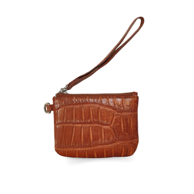 CACCB031TL : CROCODILE LEATHER MINI POUCH WITH STRAP COIN PURSE