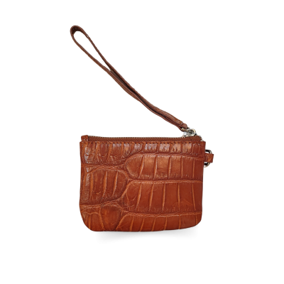 CACCB031TL : CROCODILE LEATHER MINI POUCH WITH STRAP COIN PURSE