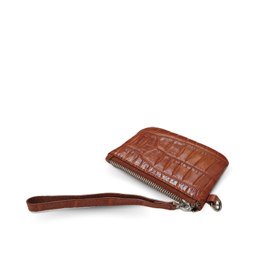 CACCB031TL : CROCODILE LEATHER MINI POUCH WITH STRAP COIN PURSE