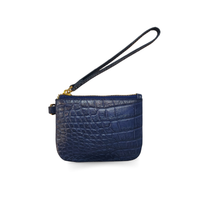 CACCB031TL : CROCODILE LEATHER MINI POUCH WITH STRAP COIN PURSE