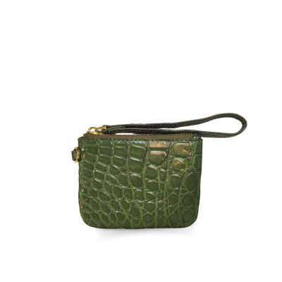 CACCB031TL : CROCODILE LEATHER MINI POUCH WITH STRAP COIN PURSE
