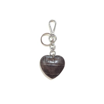 CROCODILE LEATHER HEART KEYCHAIN : CACKC010HT