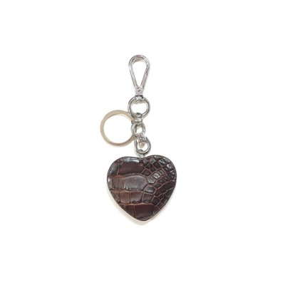 CROCODILE LEATHER HEART KEYCHAIN : CACKC010HT