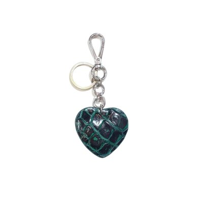 CROCODILE LEATHER HEART KEYCHAIN : CACKC010HT