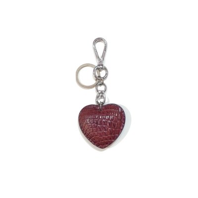 CROCODILE LEATHER HEART KEYCHAIN : CACKC010HT