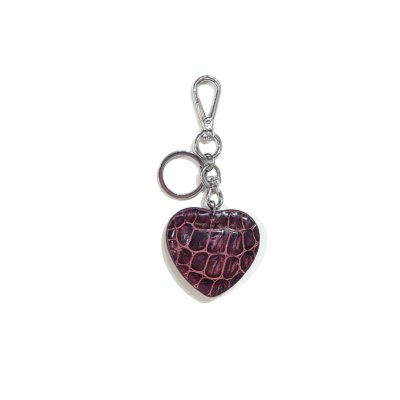 CROCODILE LEATHER HEART KEYCHAIN : CACKC010HT