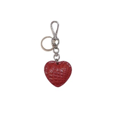 CROCODILE LEATHER HEART KEYCHAIN : CACKC010HT