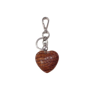 CROCODILE LEATHER HEART KEYCHAIN : CACKC010HT