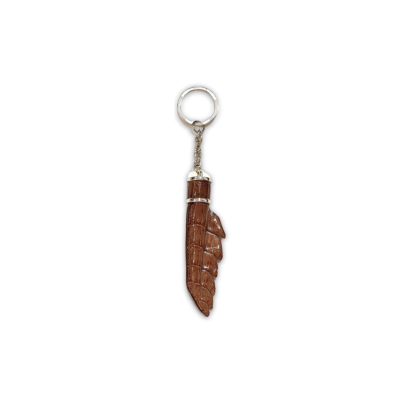 CROCODILE TAIL LEATHER KEYCHAIN : CACKC042TMX