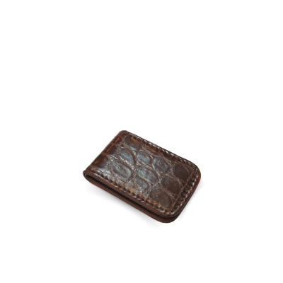 CACMC013TL : CROCOCDILE LEATHER MAGNETIC MONEY CLIP