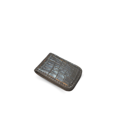 CACMC013TL : CROCOCDILE LEATHER MAGNETIC MONEY CLIP