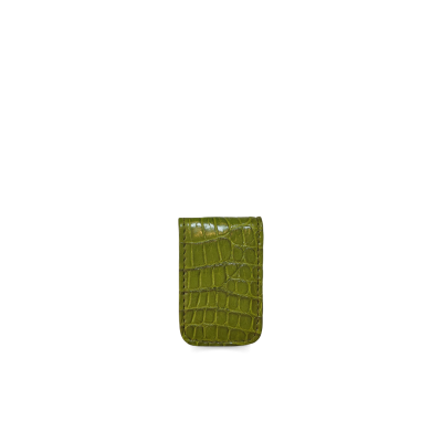 CACMC013TL : CROCOCDILE LEATHER MAGNETIC MONEY CLIP
