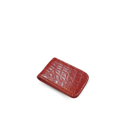 CACMC013TL : CROCOCDILE LEATHER MAGNETIC MONEY CLIP