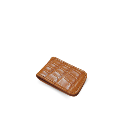 CACMC013TL : CROCOCDILE LEATHER MAGNETIC MONEY CLIP