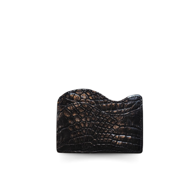 CROCODILE LEATHER CARD HOLDER : CACNC002R