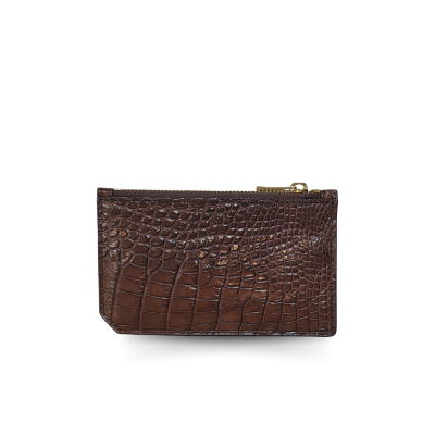 CACNC007SLY : CROCODILE LEATHER COIN AND KEY WALLET