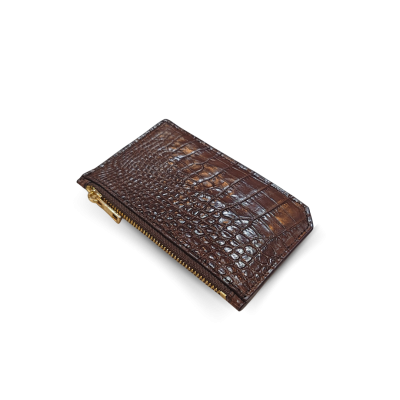 CACNC007SLY : CROCODILE LEATHER COIN AND KEY WALLET