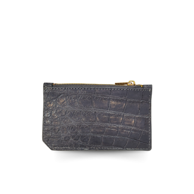 CACNC007SLY : CROCODILE LEATHER COIN AND KEY WALLET