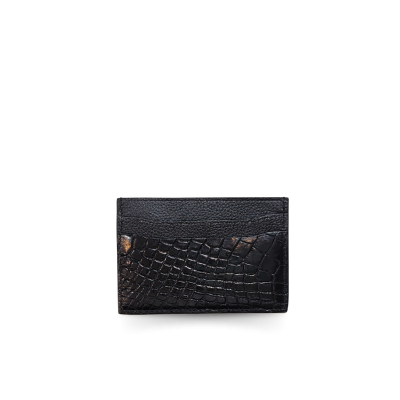 CROCODILE LEATHER CARD HOLDER : CACNC030R