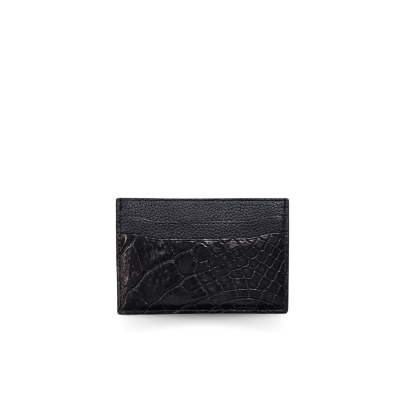 CROCODILE LEATHER CARD HOLDER : CACNC030R