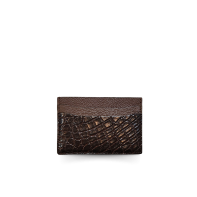 CROCODILE LEATHER CARD HOLDER : CACNC030R