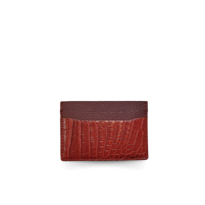 CROCODILE LEATHER CARD HOLDER : CACNC030R