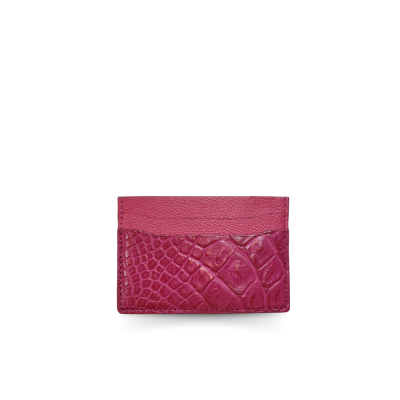 CROCODILE LEATHER CARD HOLDER : CACNC030R