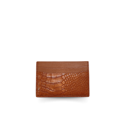 CROCODILE LEATHER CARD HOLDER : CACNC030R