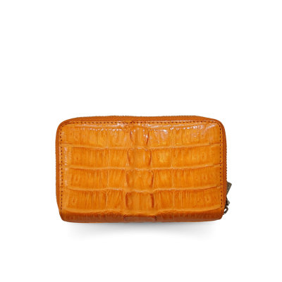 CACWK-002BTR : CROCODILE LEATHER DOUBLE ZIPPED KEY WALLET